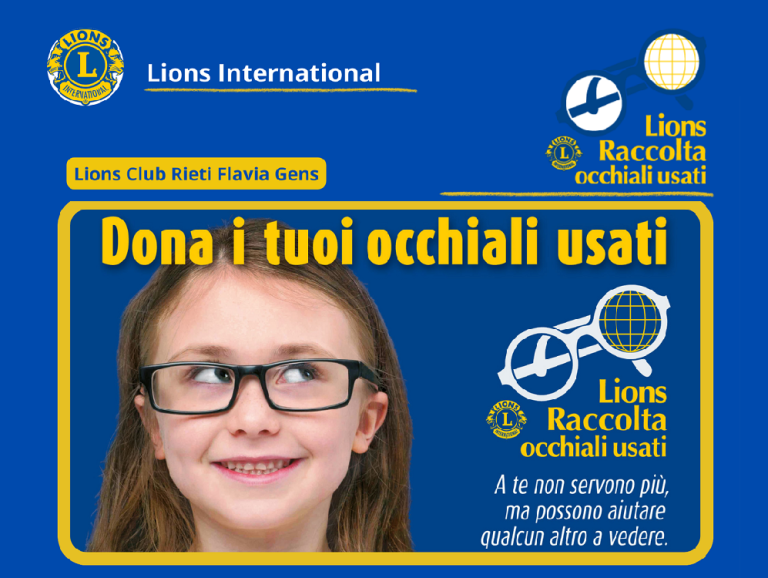 Il Lions Club Rieti Flavia Gens raccoglie occhiali usati da donare a chi è in difficoltà
