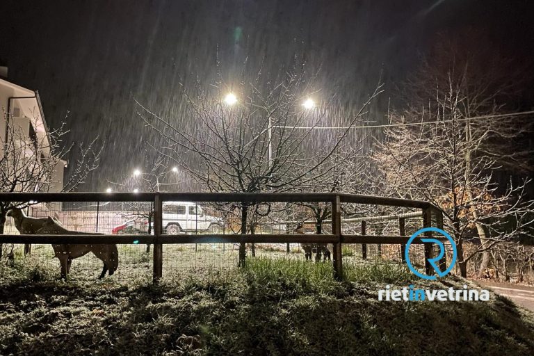Maltempo, la neve è arrivata anche ad Amatrice