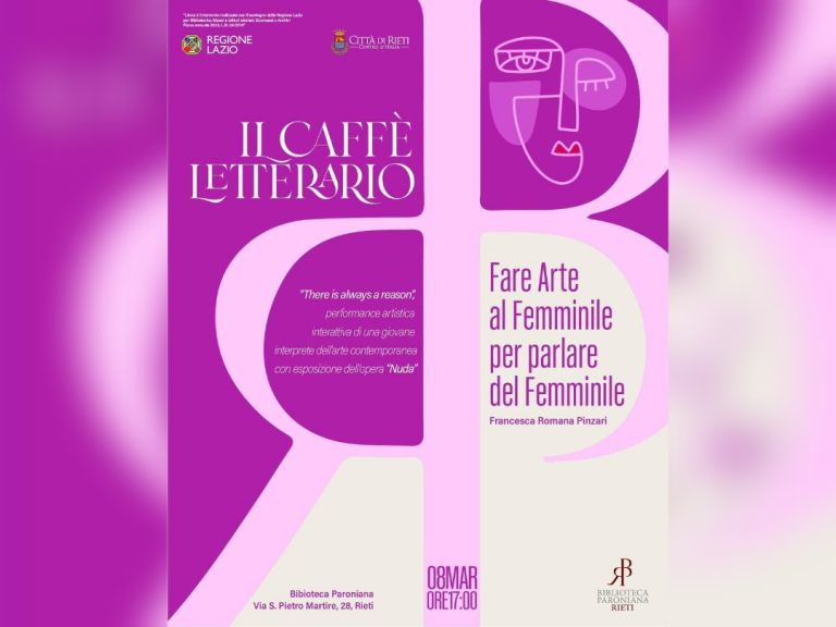 “Il caffè letterario” alla Paroniana, si inizia l’8 marzo con Francesca Romana Pinzari