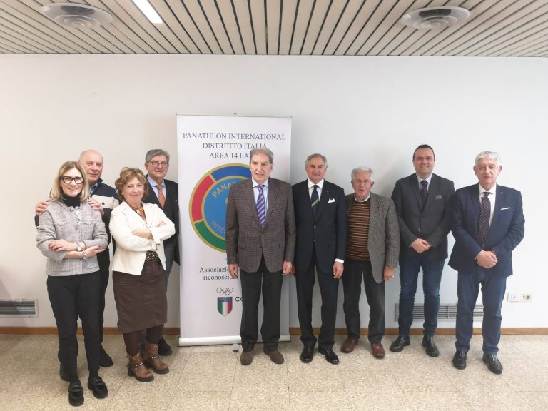 Simonetti del Panathlon Club Rieti all’incontro con Sagrestani e i presidenti dei Club Area 14