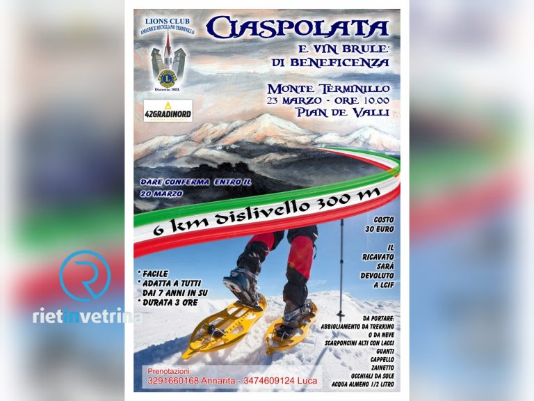 Ciaspolata di beneficenza con il Lions Club Amatrice Micigliano Terminillo