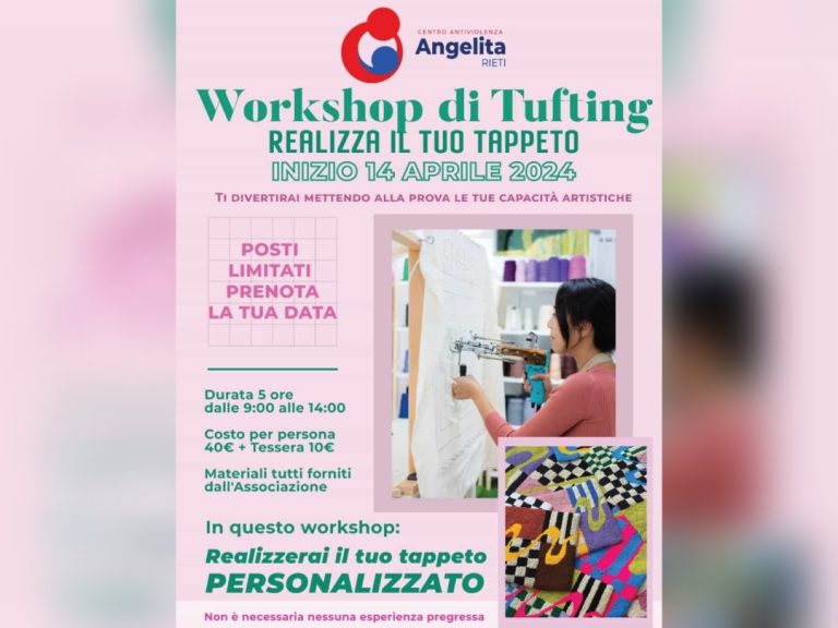 Entra nel meraviglioso mondo del tufting con il corso del Centro Antiviolenza Angelita di Rieti