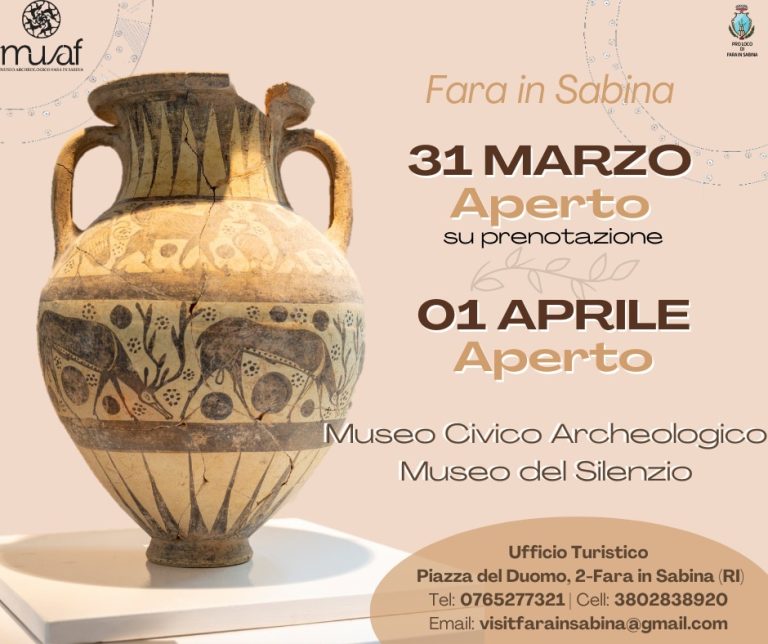 Museo di Fara in Sabina aperto anche a Pasqua e Pasquetta