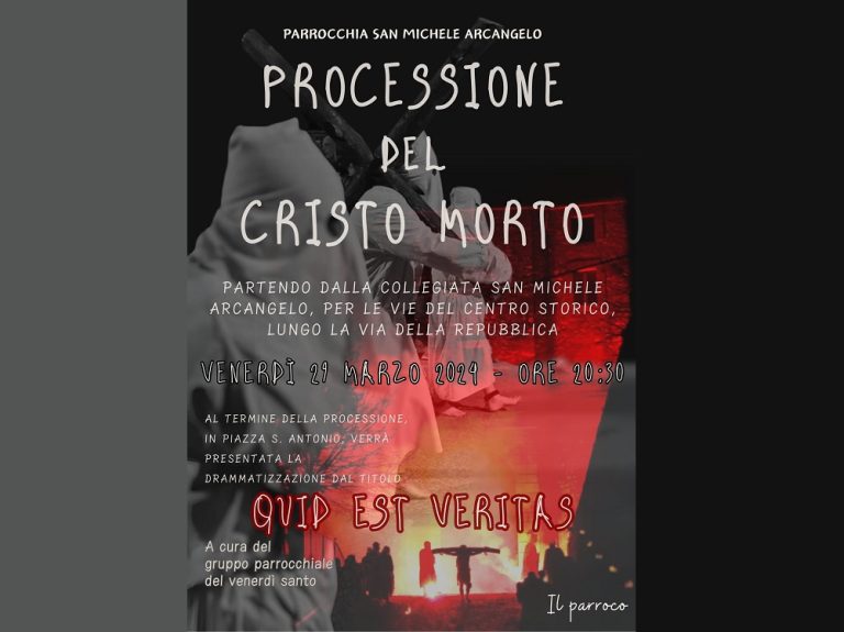 Venerdi 29 marzo a Contigliano “Processione del Cristo morto”