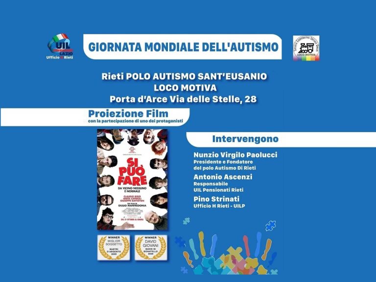 Al Polo Sant’Eusanio di Rieti il 2 aprile proiezione del film “Si può fare” e dibattito