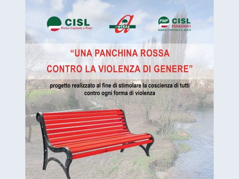 La CISL Roma – Rieti installa una Panchina Rossa in via don Giovanni Olivieri