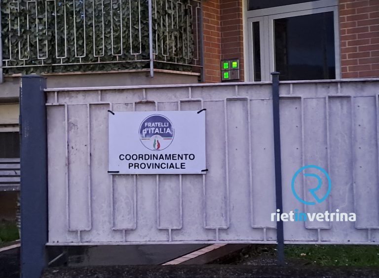 L’UDC condanna l’atto vandalico alla sede di FdI Rieti
