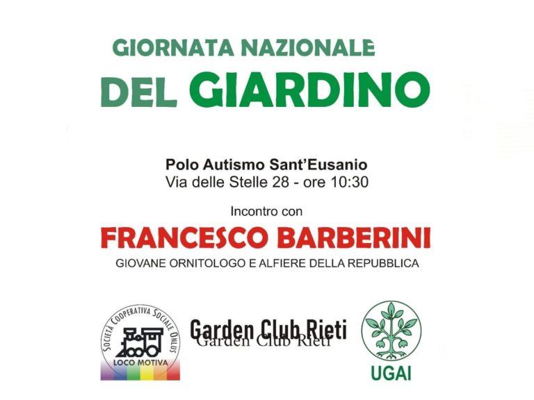 Al Polo Sant’Eusanio la “Giornata mondiale del giardino”. Ospite Francesco Barberini