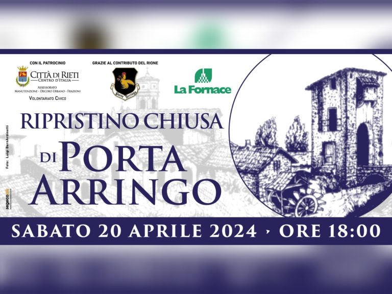 Il 20 aprile verrà inaugurata la rinnovata chiusa di Porta Arringo
