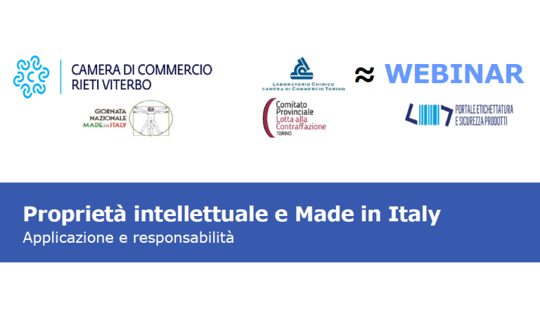 “Proprietà intellettuale e Made in Italy”, webinar gratuito il 15 aprile