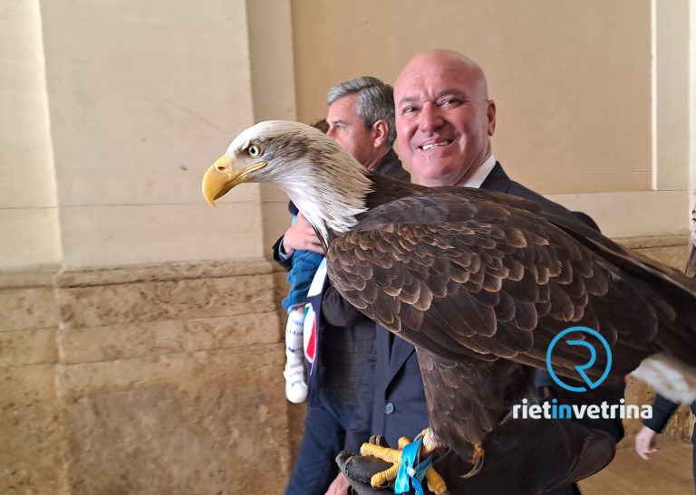 Arrivata a Rieti l’aquila Olimpia, per celebrare i 50 anni dal primo Scudetto della Lazio – LE FOTO