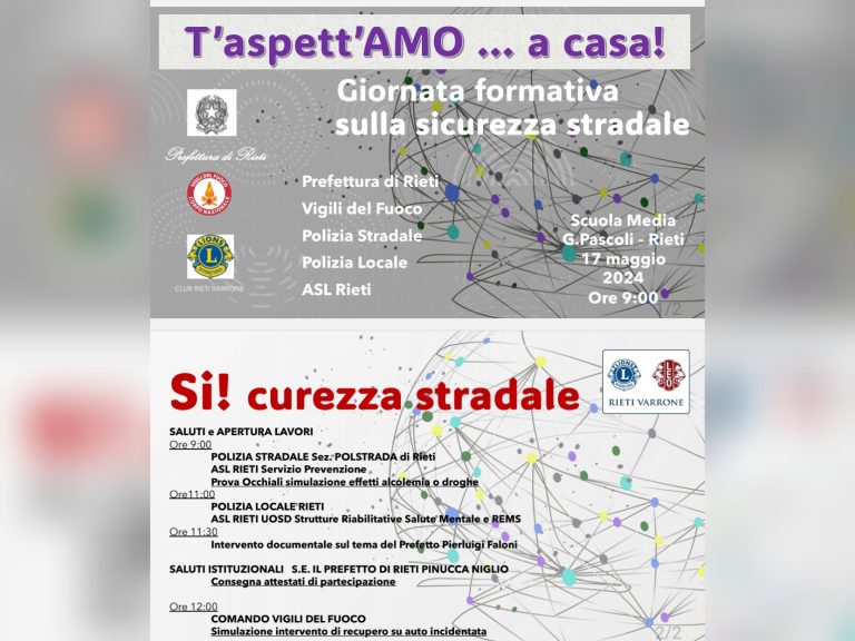 “T’aspett’AMO a casa!”, il 17 maggio l’evento alla scuola Pascoli di Rieti