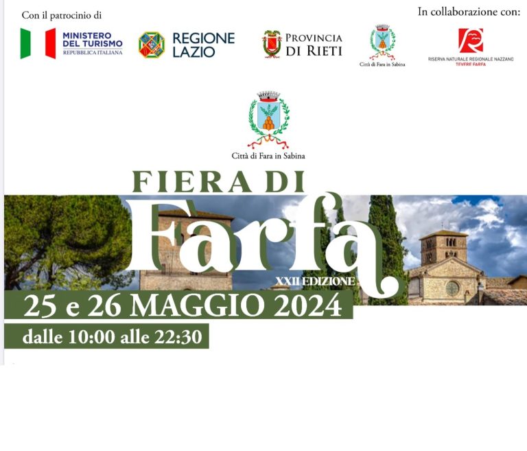 Il 25 e 26 maggio 2024 c’è la Fiera di Farfa