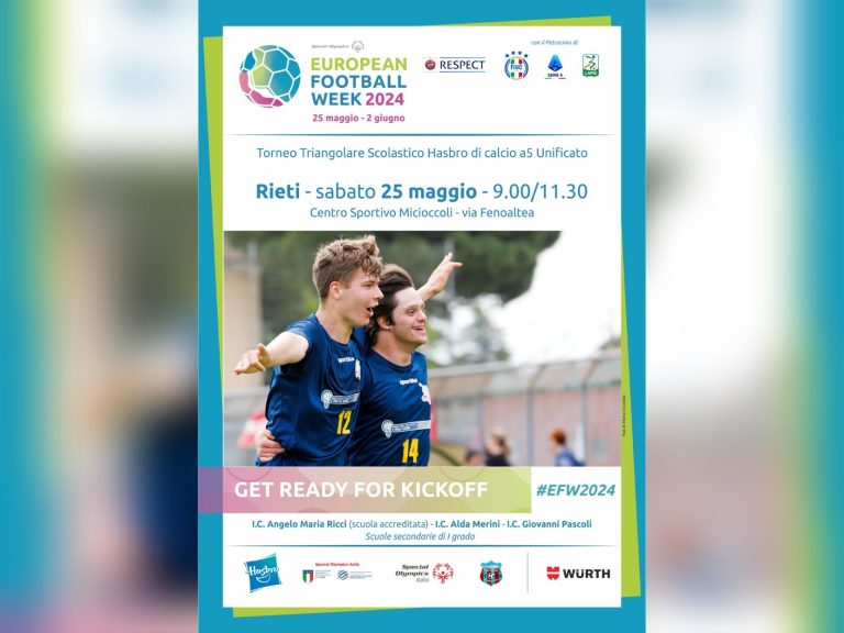 Rieti dà il calcio d’inizio alla Settimana Europea del Calcio Special Olympics