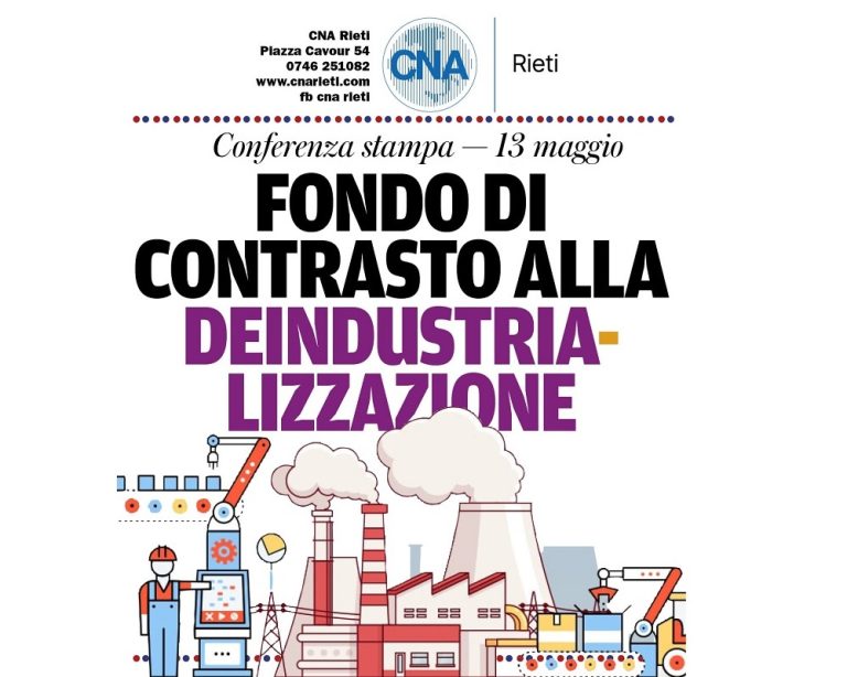 Conferenza sul Fondo di contrasto alla deindustrializzazione, il 13 maggio nella sede CNA Rieti
