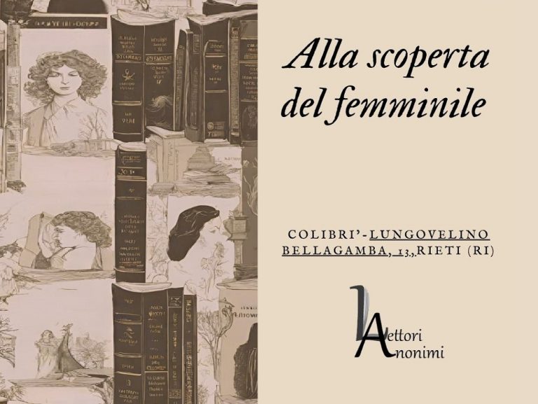 Il mondo femminile nella letteratura, se ne parla con “Lettori Anonimi” il 23 maggio a Rieti