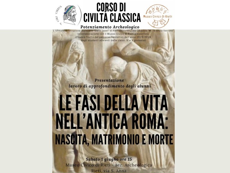 Il 1° giugno al Museo Civico di Rieti la presentazione del lavoro degli studi del Liceo Varrone