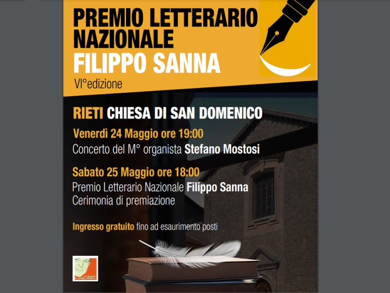 Il 24 e 25 maggio c’è il Premio Letterario Filippo Sanna 2024. Premiazioni a San Domenico