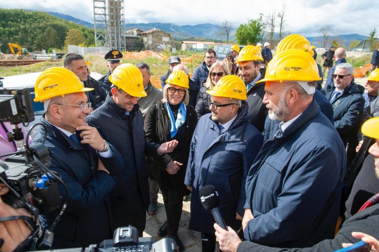 Il ministro Sangiuliano in visita ad Amatrice
