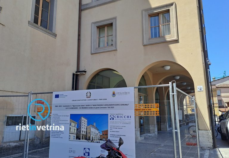PNRR, al via il cantiere per l’adeguamento della sede del Comune di Rieti