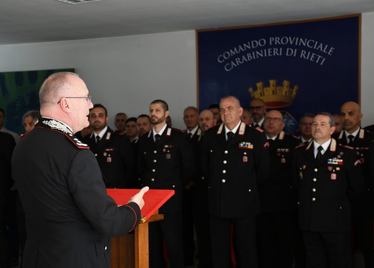 Il Generale di Divisione Andrea Taurelli Salimbeni in visita al Comando Arma Carabinieri di Rieti