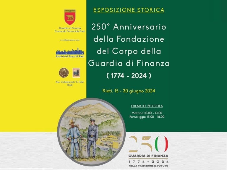 Esposizione Storica 250° Anniversario Fondazione Corpo Guardia di Finanza