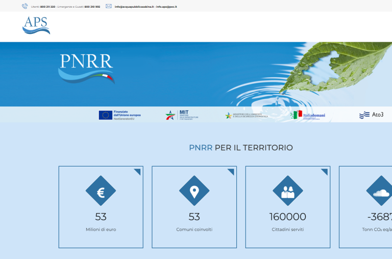 APS, online la sezione del sito aziendale dedicata al PNRR
