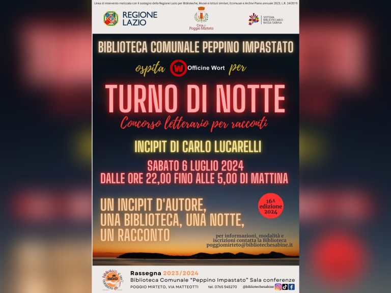 Nuovo appuntamento col Concorso “Turno di Notte” con Carlo Lucarelli