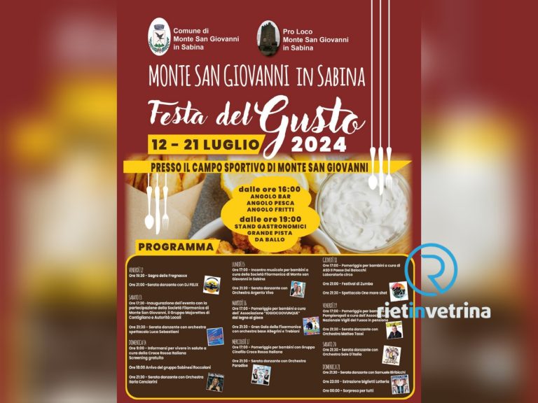 È FESTA – A Monte San Giovanni fino al 21 luglio c’è la “Festa del Gusto”