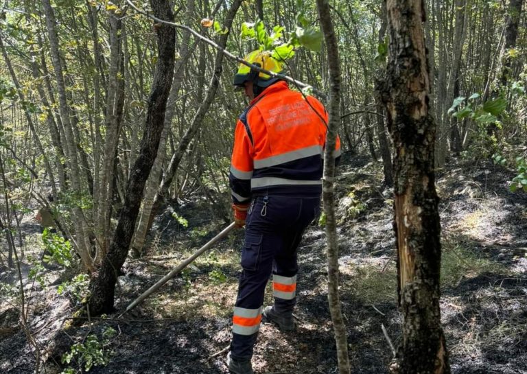 Per lo spegnimento dell’incendio a Santa Rufina impegnati anche i volontari della Protezione Civile Cittaducale