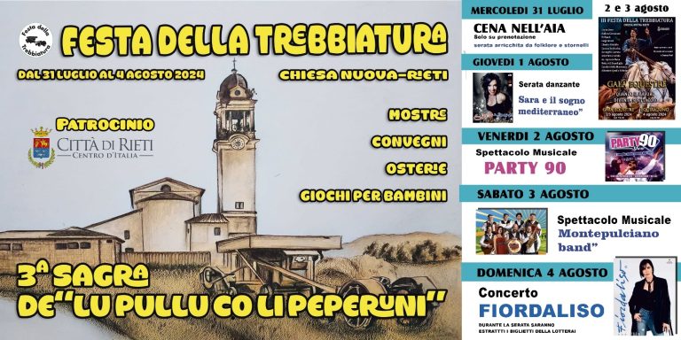 È FESTA – Dal 31 luglio al 4 agosto a Chiesa Nuova c’è “La festa della Trebbiatura” – IL PROGRAMMA