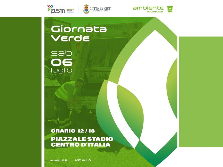 Sabato 6 luglio la Giornata Verde di ASM fa tappa allo Stadio Centro d’Italia