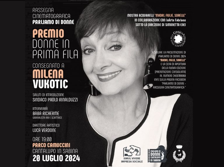 Milena Vukotic ospite a Cantalupo in Sabina. A lei il premio “Donne in prima fila”