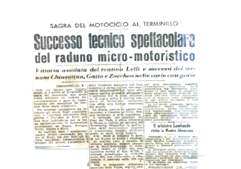 Il 27 luglio la rievocazione storica della Rieti – Terminillo motociclistica