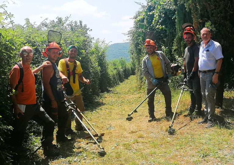 Intervento di sfalcio e manutenzione nel Cammino di Francesco zona Greccio