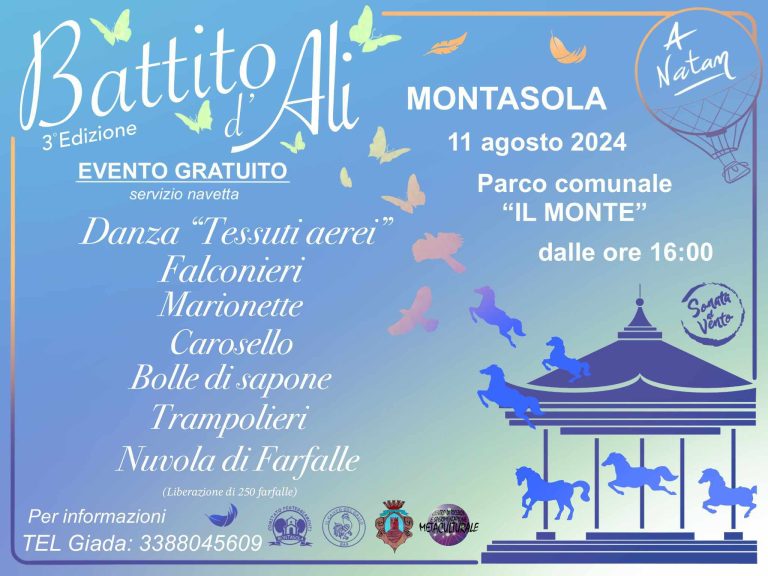L’11 agosto a Montasola il 3° Memorial per il piccolo Natan “Battito di ali”