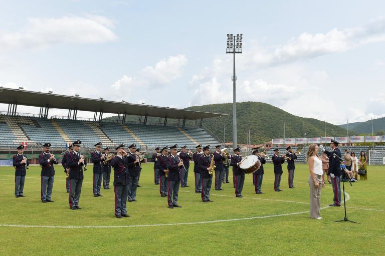 La Fanfara a Cavallo della Polizia di Stato si è esibita allo stadio Centro d’Italia