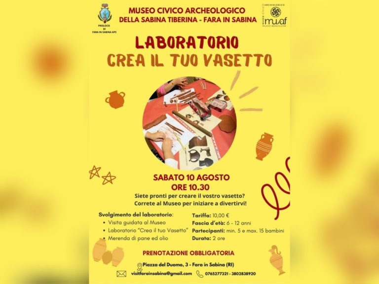 Laboratorio creativo per bimbi al Museo della Sabina Tiberina