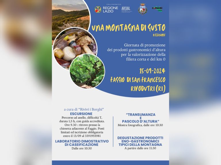 “𝐔𝐧𝐚 𝐌𝐨𝐧𝐭𝐚𝐠𝐧𝐚 𝐝𝐢 𝐆𝐮𝐬𝐭𝐨”, il 15 settembre al Faggio di San Francesco