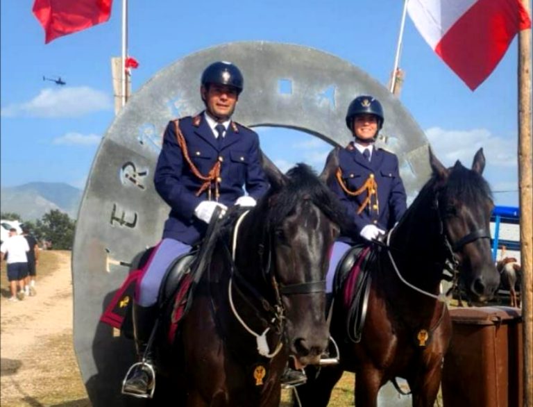 Pattuglia ippomontata della Polizia di Stato all’evento “Amatrice a Cavallo”