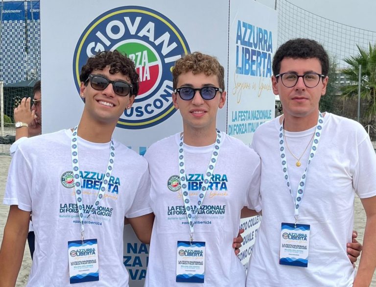 Delegazione di Forza Italia Giovani Rieti guidata da Salvatore La Bella presente ad “Azzurra Libertà”