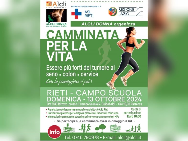 Il 13 ottobre torna “La camminata per la vita” di ALCLI Donna