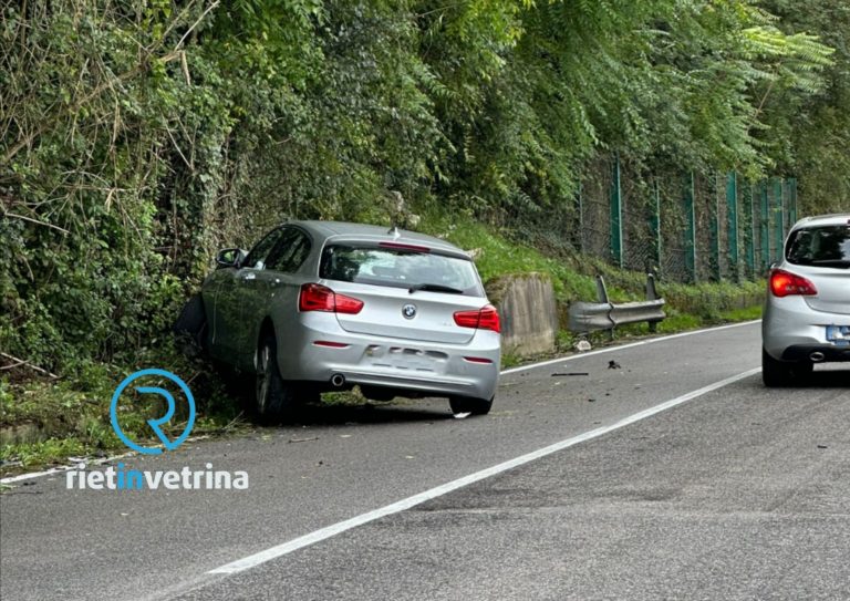 Auto contro la montagna sulla Salto – Cicolana