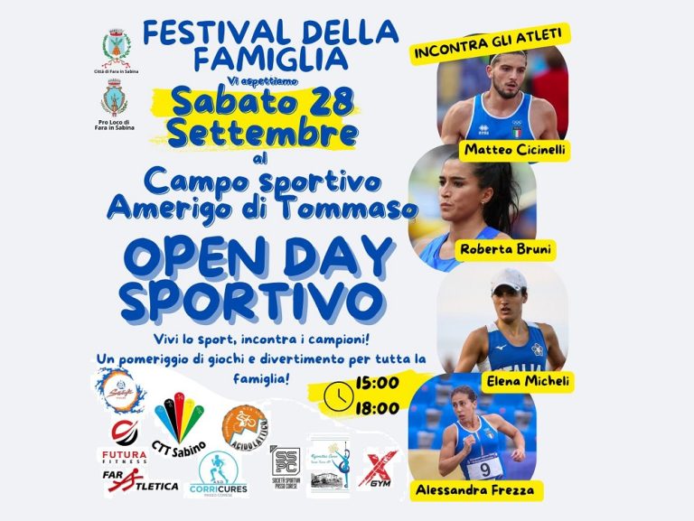 Al via la quarta edizione del Festival della Famiglia: sport e inclusione al centro dell’evento – IL PROGRAMMA
