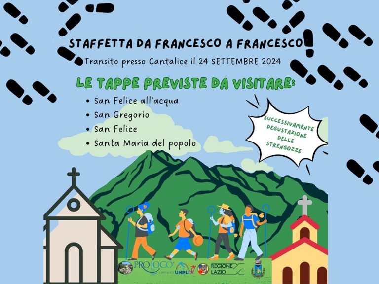 Il 24 settembre la staffetta “Da Francesco a Francesco” – LE TAPPE