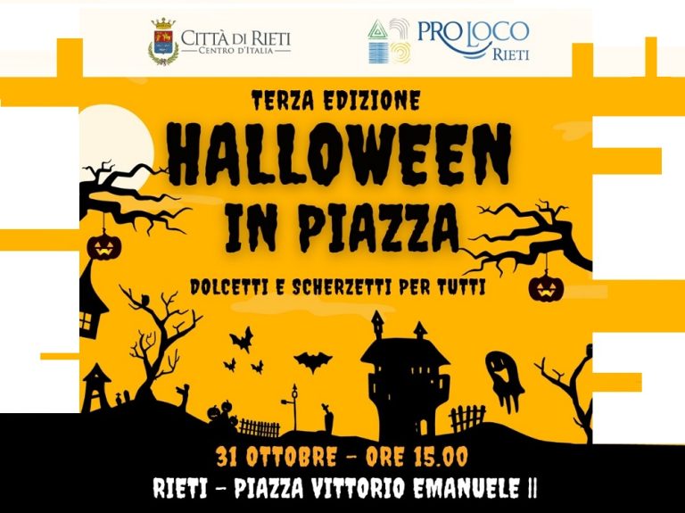 Halloween in piazza: giovedì 31 ottobre in piazza Vittorio Emanuele II a Rieti