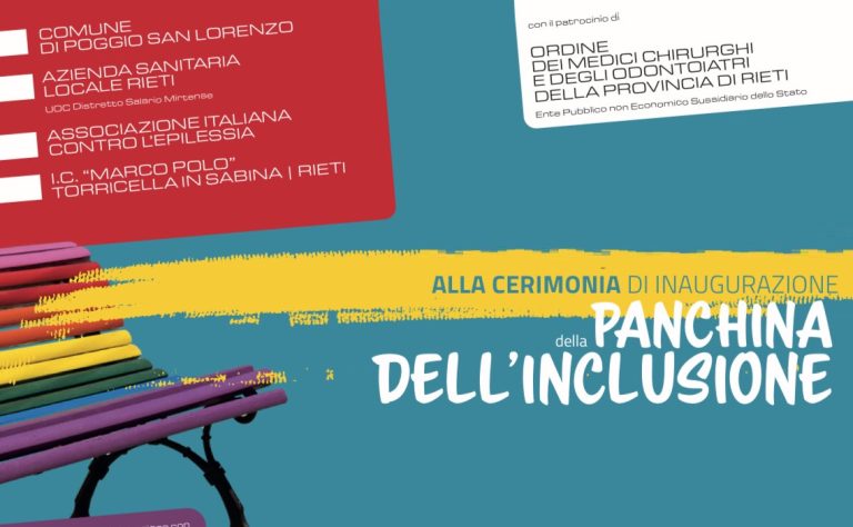 L’Associazione Italiana Epilessia dona a Poggio San Lorenzo una Panchina dell’Inclusione