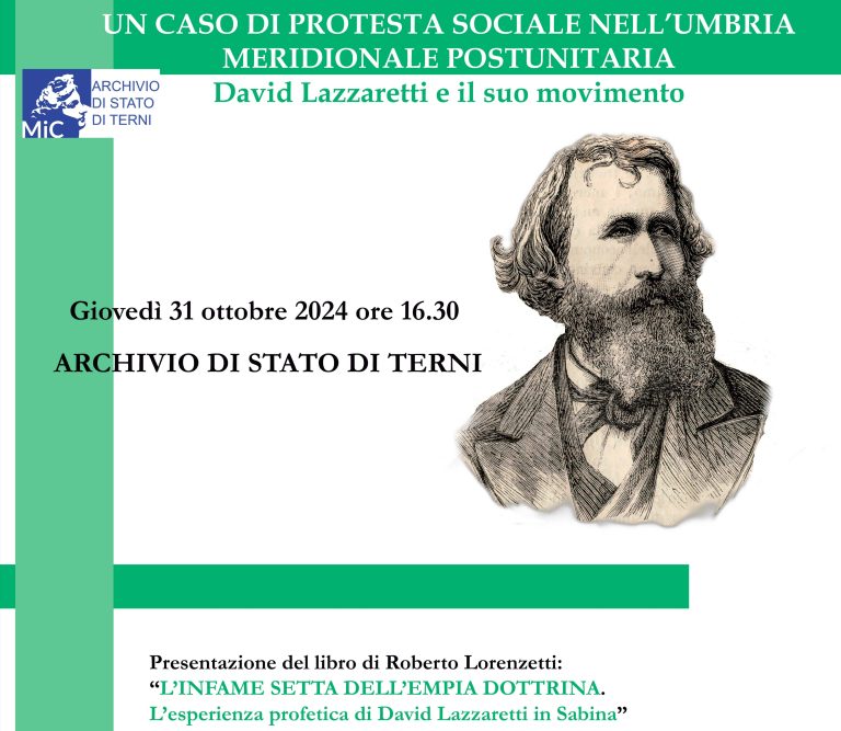 A Terni la presentazione del libro di Roberto Lorenzetti su Lazzaretti “L’infame setta dell’empia dottrina”