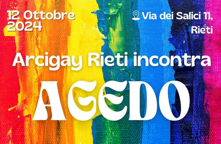 Arcigay Rieti incontra i genitori di AGEDO Roma e il prof. Roberto Baiocco de La Sapienza Università di Roma