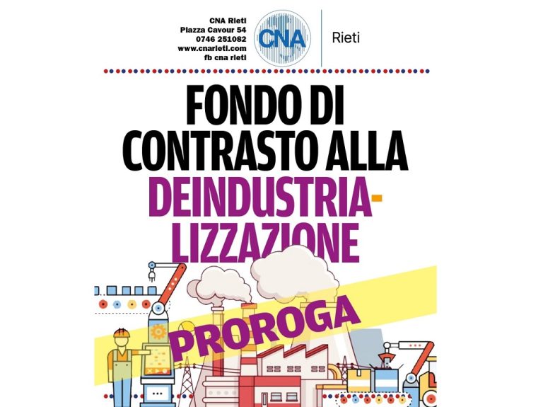 Accolta la richiesta di CNA, prorogate le scadenze del fondo contrasto alla deindustrializzazione